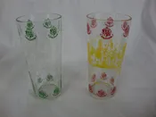 1950's Colonial Williamsburg Jelly Jar Tumbler Glasses Set of 2