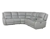 Adrian 6 Piece Stone Leather Power Sectional