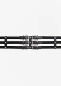 Caged Buckled Stretch Belt