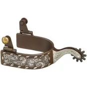 Antique Brown Engraved Buckstitch Spurs
