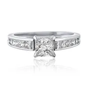 0.73ct Princess Cut G VS1 GIA Certified Diamond Engagement Ring