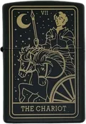 23 Custom Tarot Card - Major Arcana Cards Laser Engraved Zippo Black Matt Windproof Lighters! (The Chariot)