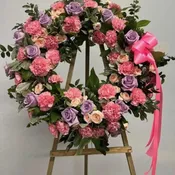 Pink Floral Wreath 18"