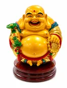 (A3) Laughing Buddha Ruyi & Beads Prosperity Statue