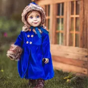 18 In Doll Clothes Velvet Fur Trim Coat