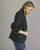 4 Pocket Ponte Blazer - Green Gemstone with Gold Buttons
