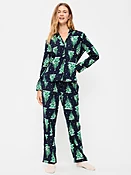 Printed Flannel Pajama Pant Set for Women