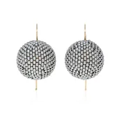Antique aluminum beaded ball earrings