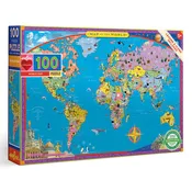 100-Piece World Map