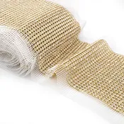 24 Row Rhinestone Banding Metal Set AB Gold