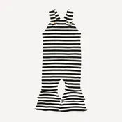 anne jumpsuit | black & white stripes | organic cotton interlock