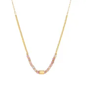 14K Chain Boho Necklace - Pink