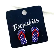 20mm American Flip Flop Studs - Patriotic Earrings