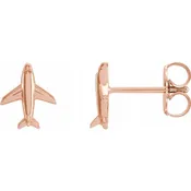 14K Airplane Earrings