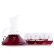 Custom Coltrane Wine Decanter 7pc. Stemless Gift Set By Crystalize