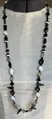 36" Monochrome Delight Necklace - Black & White Beads with Crystals — Shear Envy Salon