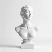 Resin Abstract Bust – Minimalist Design, 10 Inches, White