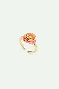 Bague ajustable anémone rose