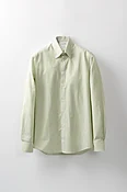 Button-Down Shirt – Green Cotton & Linen Bengal Stripe