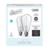 3008685 ST19 E26 Medium Filament LED Bulb Daylight 60W Equivalence - Pack of 2