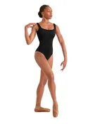 Adagio Embroidered Mesh-Back Tank Leotard (Black)