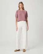 Anessa 31" Wide Leg Jean - Tonal Ecru
