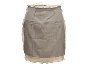 Beige & Black Fendi Virgin Wool & Silk Check Mini Skirt Size IT 40