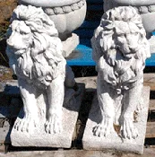 26'' lion pair facing left, right narrow base