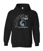 AH 5030 San Diego Est. 1729 California Black Adult Hoodie