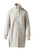 Button Front Knit Trim Coat