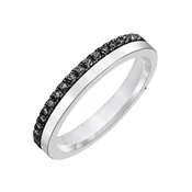 3.2mm Half Polished Half Black Diamond Eternity Band