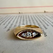 14K Diamond 3-Stone Ring