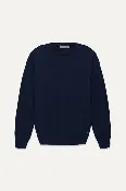 Cotton Crewneck Sweater in Navy