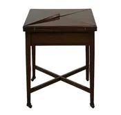 English Envelope Folding Card Table with Brass Casters — White Barn Antiques