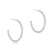 Beaded Classic 1.25" Post Hoop - 3mm Sterling Silver Earrings