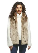 Champagne Mink Couture Faux Fur Hook Vest