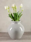 10.5in Tall Trino Speckled Gray Ceramic Vase
