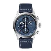 Altitude 42mm Chronograph GMT Blue Dial Leather Strap