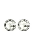 Austrian Crystal Tara Grinna Logo Stud Earrings