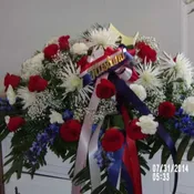 Military tribute casket spray
