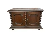 19thc.Louis XIII French Dark Wood Cabinet 39.5H. 57W. 25D As Is
