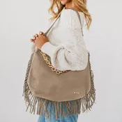 Loretta Suede Fringe Slouchy Bag - PREORDER