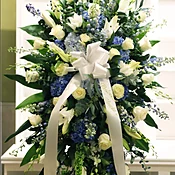 Blue and White Spray