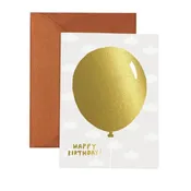 Balloon Birthday - Gold Foil Card