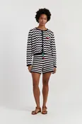 Chinti & Parker Navy Crochet Cardigan