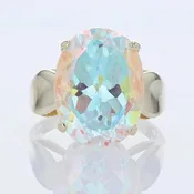 14k Yellow Gold Mystic Topaz Ring by Badavici