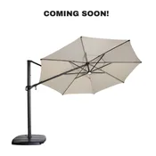 ALLEN + ROTH 11-ft Aluminum Slide-Tilt Cantilever Patio Umbrella with LED Lighting and Base - AG75ADT2-ELSU-B-LS