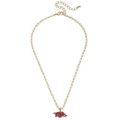 Arkansas Razorbacks Enamel Pendant Necklace in Shiny Gold