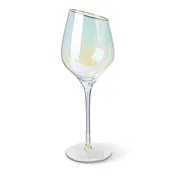 15oz Rocco Stem Wine/Gold Rim - Clear Irid