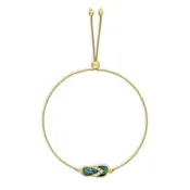 Hawaiian Slipper Adjustable Bolo Bracelet with Abalone and Diamonds